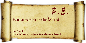Pacurariu Edvárd névjegykártya
